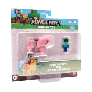 Wind-up 3D toy figure p.m.i kids world Minecraft Baby Zombie & Pig mechanical wind-up action
