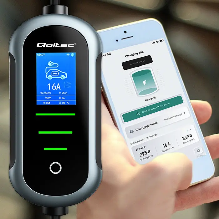 QOLTEC EV car charger w/ adjust. Type2 2in1 3,5 kW Photo 4