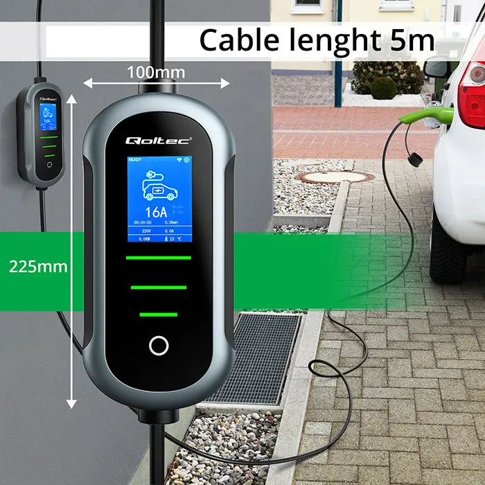QOLTEC EV car charger w/ adjust. Type2 2in1 3,5 kW Photo 6