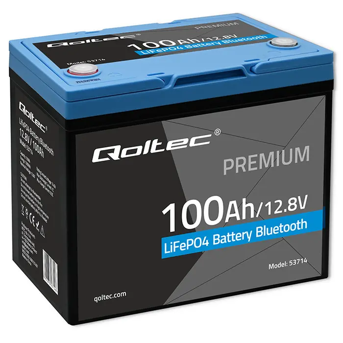 QOLTEC LiFePO4 battery 12.8V 100Ah with Bluetooth Photo 2