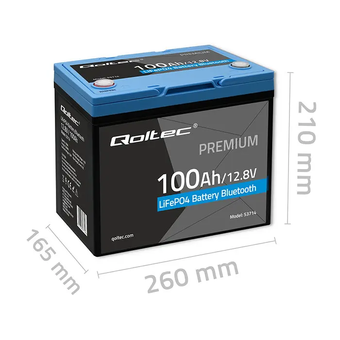 QOLTEC LiFePO4 battery 12.8V 100Ah with Bluetooth Photo 5
