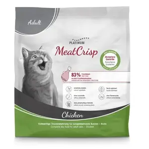 Сухой корм для кошек Platinum MeatCrisp Adult Chicken 400 г — для взрослых, 35% белка, 17% жира, без глютена