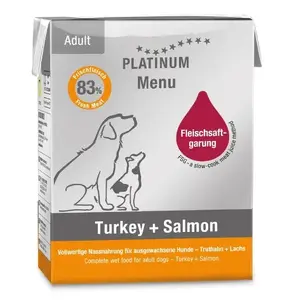 Влажный корм для собак Platinum Menu Adult Iberico + Turkey 185 г — полноценный корм для взрослых собак, 69% влажность, 14,5% белка