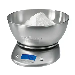 Electronic kitchen scale CLATRONIC ProfiCook KW1040 — 5 kg, 1 g accuracy, stainless steel bowl, LCD blue backlight