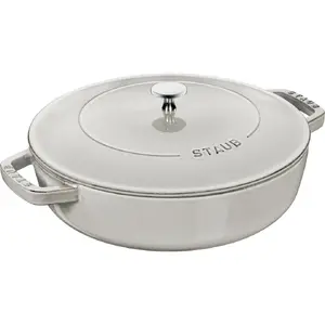 Cast iron stewing pan with lid Staub 28 cm, truffle — enamelled cookware