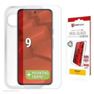 Защитное стекло + чехол e.v.i. для Google Pixel 9 с эко-рамкой, закалённое стекло, прозрачное, устойчивое к царапинам