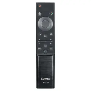 SAVIO RC-25 infrared TV remote control, press-button input, black, range up to 10 m, for 1 device, uses 2x AAA
