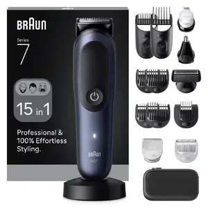 Электробритва BRAUN All-in-One AIO7580 — беспроводная, аккумуляторная, влажная и сухая, 120 мин работы, 21 ступень длины, для всего тела