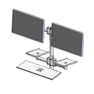 Wall-mounted pole with dual mounting arms by ergonomic solutions, model EET063-02