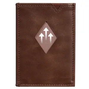 Wallet Exentri EXENTRI Miniwallet — Brown nylon, leather and stainless steel, 60×90 mm, 50 g
