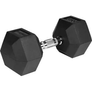 Гантель шестивёртная резиновая Rebel Active 20 кг — одна гантель 20 кг с резиновым покрытием