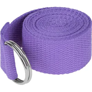 Yoga strap Rebel Active RBA-3007-PU, exercise stretching strap, purple, 2.5 cm width