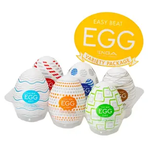 Disposable masturbator sleeves TENGA Egg Variety x6 Standard — set of 6 textured single‑use sleeves, 7 cm, TPE/PP