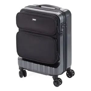 TROIKA luggage trolley LUG02/CB — hard-shell grey, 47 L, ABS/PC shell with nylon details, 37×24 cm