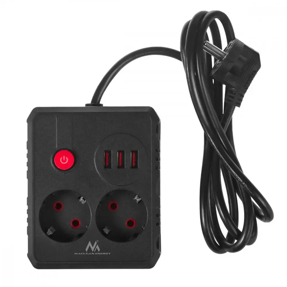 Удлинитель MACLEAN MCE387 B — 2 розетки, 3 USB Photo 11