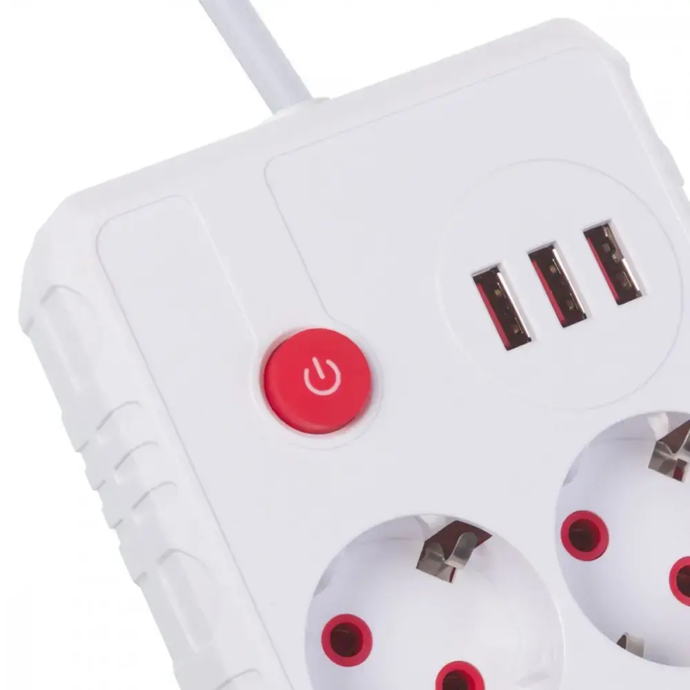 Сетевой удлинитель MACLEAN MCE387 W — 2 розетки, 3×USB Photo 8