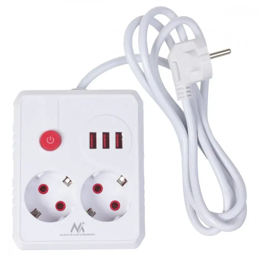 Сетевой удлинитель MACLEAN MCE387 W — 2 розетки, 3×USB Photo 11