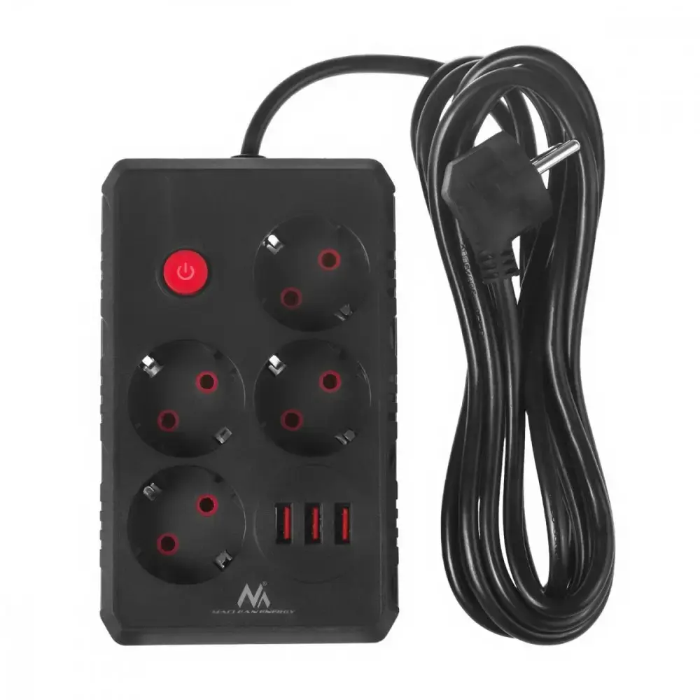 Сетевой удлинитель MACLEAN MCE393 B — 4 розетки 3×USB Photo 11