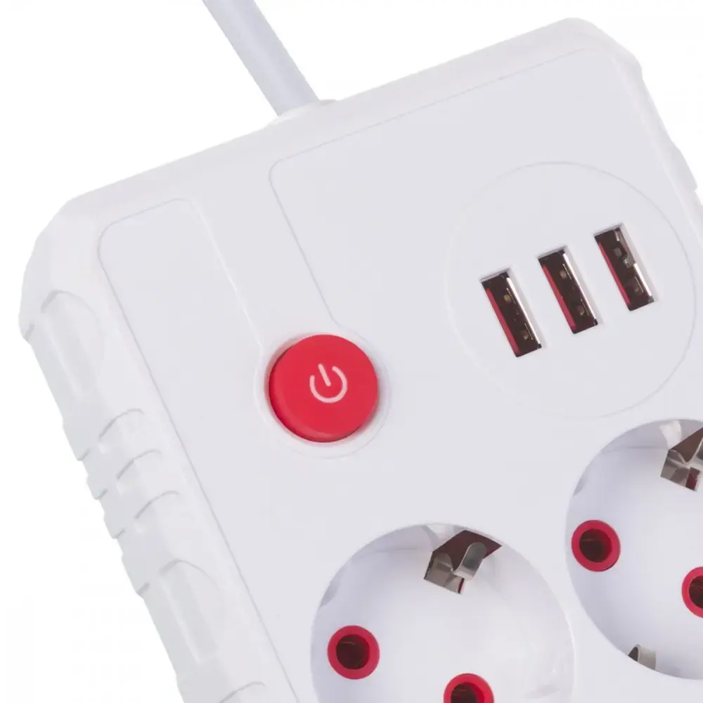 Сетевой удлинитель MACLEAN MCE388 W — 2 розетки, 3 USB Photo 8