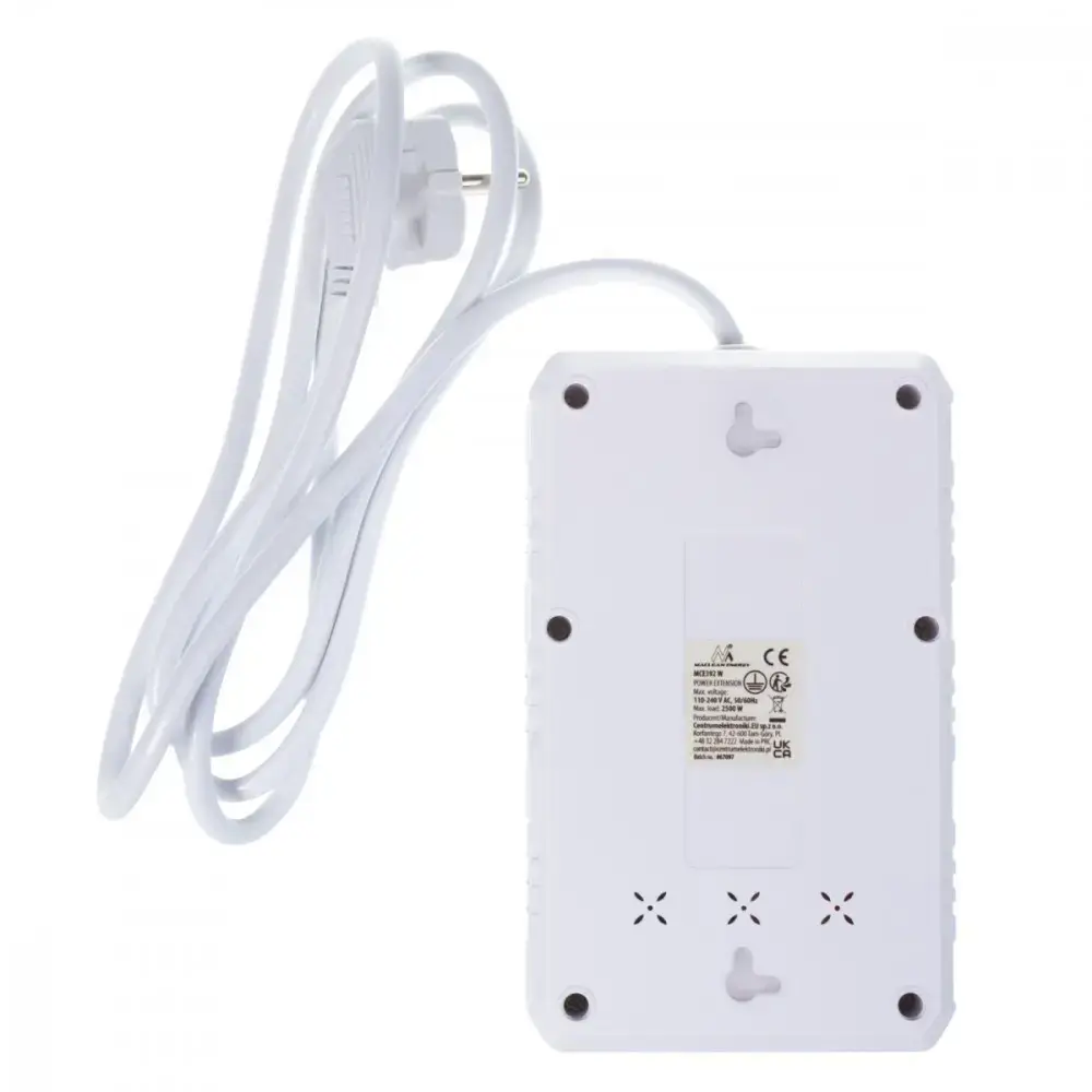 Strāvas sadalītājs MACLEAN MCE392 W — 4 kontaktligzdas, 3 USB Photo 10