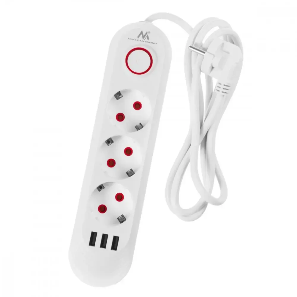 Сетевой удлинитель MACLEAN MCE394W — 3 розетки, 3 USB Photo 12