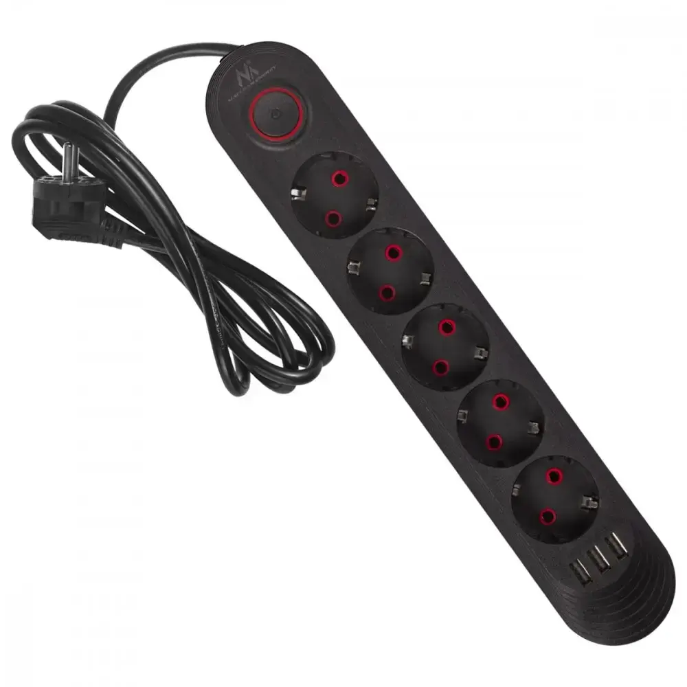 Сетевой фильтр MACLEAN MCE395 B — 5 розеток, 3 USB Photo 12