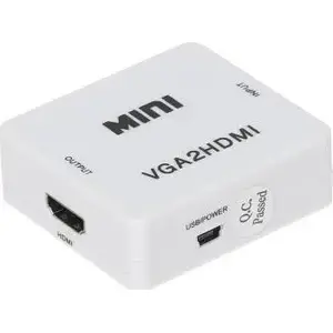 Адаптер AV HDMI → D-Sub (VGA) + 3,5 мм аудио, белый (VGA+AU/HDMI-ECO) от No name