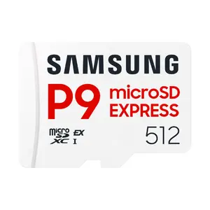 microSDXC atmiņas karte Samsung P9 Express 512 GB, UHS-I, nolasīšana 800 MB/s, V30, U1, balta