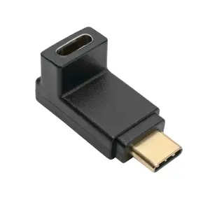 Right-angle USB-C adapter Eaton U420-000-F-UD, USB 3.1 Gen 2 10 Gbps, Thunderbolt 3 compatible, 3 A, gold-plated contacts, black