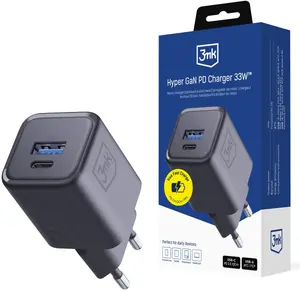 Charger 3MK Hyper Charger PD 33W GaN QC4+ black — 33W PD fast charger with GaN technology