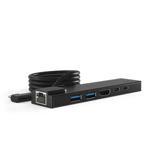 USB-C-хаб Compulocks с кабелем 1 м — HDMI, RJ-45, USB-A 3.2 Gen1, USB-C 3.2 Gen1, чёрный