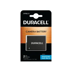 Fotokameras akumulators Duracell, nomaiņa Panasonic DMW-BLC12, Li‑Ion 950 mAh, 36×48×17 mm