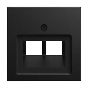 Sienas plāksne/pārsegs slēdzim Busch-Jaeger 2CKA001753A0216, melns, termoplastmasa, 55×55 mm