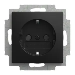 Wall plate / switch cover Busch-Jaeger 2CKA002013A5535, black, thermoplastic, screwless, 71×71 mm