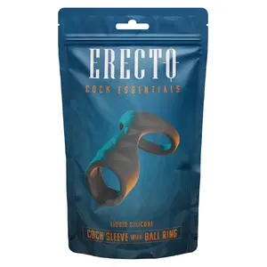 Penis sleeve Erecto Cock Sleeve with Ball R — Liquid Silicone, 8 cm length, inner Ø 3 cm (sleeve), inner Ø 4.2 cm (ball ring)