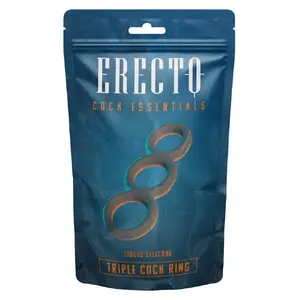 Cock ring Erecto Triple — Erecto triple-ring silicone cock ring, inner Ø 2.6/2.9/3.1 cm, outer Ø 4/4.2/4.5 cm, thickness 1.1 cm, weight 27 g