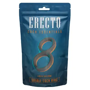 Cock ring set Erecto Double Cock Ring — dual-loop silicone, cock Ø 2.6 cm, ball Ø 3.1 cm, thickness 1.1 cm