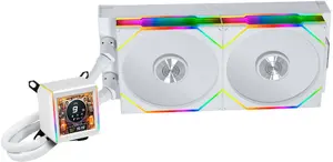 CPU AIO Liquid Cooler lian li Galahad II LCD 280 — 280mm radiator, integrated LCD, white