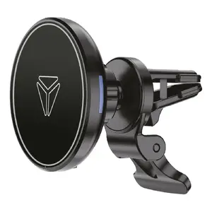 Car magnetic phone holder and wireless charger YENKEE YSM615, MagSafe compatible, 15 W, USB-C input, 360° rotation, air vent mount