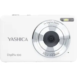 Compact digital camera Yashica DigiPix 100 in white — basic point-and-shoot model