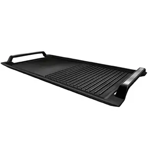 Cast iron grill plate Kluge KG01 — 43.5×22.9 cm, heavy-duty textured and smooth cooking surface