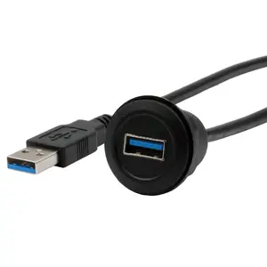 USB 3.2 Gen 1 (3.1 Gen 1) USB A to USB A cable Exsys EX-49220, 0.3 m, black