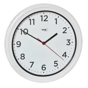 Wall/Table Quartz Clock TFA-Dostmann 60.3078.02 — Round White, 330×330×52 mm, AA 1.5V