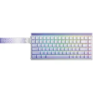 Mehāniskā tastatūra AULA HERO84 HE, gasket mount, 84 taustiņi, balti‑purpura gradients, JadeKing slēdži, RGB aizmugures apgaismojums