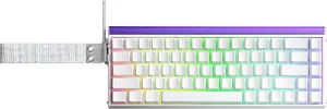 Mekāniskā tastatūra AULA HERO68 HE WHITE+PURPLE, 68 taustiņu, gasket mount, Meteor RGB slēdži