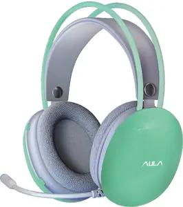 Headphones AULA S505 Green — over-ear wired gaming headset, stereo, adjustable headband