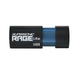 USB flash drive PATRIOT Supersonic Rage Lite 128 GB, USB Type-A, USB 3.2 Gen 1, slide design, Black/Blue