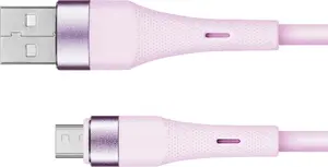 USB — micro‑USB savienotājs 1 m, silikons, rozā — kruger & matz Basic sērija