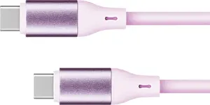 USB-C — USB-C 100W kabelis, kruger & matz, 1 m, silikona, rozā