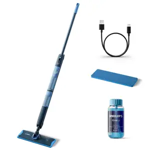 Electric mop Philips OneUp 5000 Series XV5113/01 — runtime 70 min, clean tank 0.281 L, dirty tank 0.178 L, width 350 mm, weight 1.9 kg